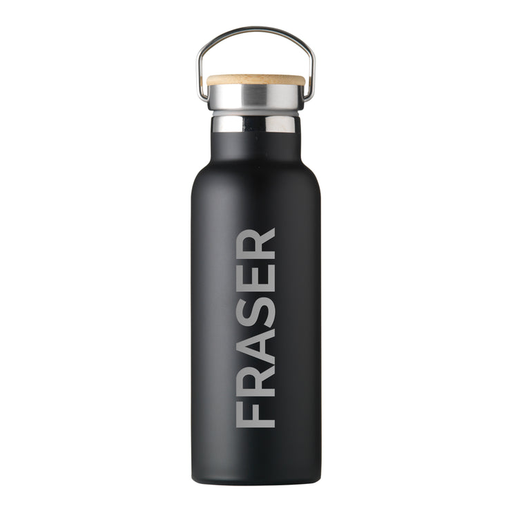 Personalised Insulated Bottle 17oz with Bamboo Lid