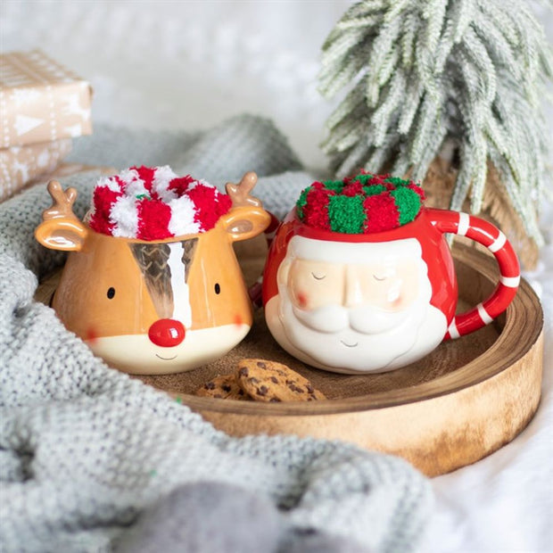 Reindeer Mug and Christmas Socks Set