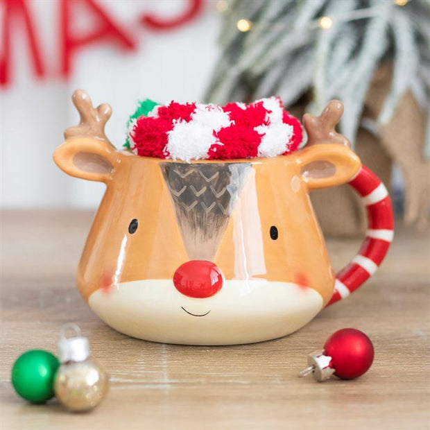 Reindeer Mug and Christmas Socks Set